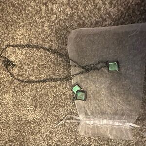 Kendra Scott gunmetal earrings and necklace matching set